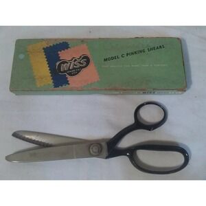 Pinking Shears Scissors Wiss Model C Box USA Newark 7, New Jersey Vintage READ